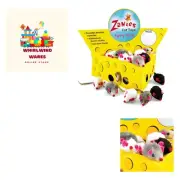 Pet Edge Cheese Wedge Display Box with 60 Furry Mice Toys for Cats – Mouse Me...