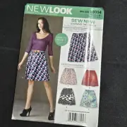 WOMENS NEW LOOK 6004 Sewing Pattern FAST EASY SKIRT CASUAL Sz 4-16 UNCUT FF