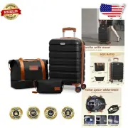Lightweight Hardshell Luggage Set: 20-Inch Carry-On with Duffel & Toiletry Bag