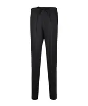 Dolce Gabbana Elastic Drawstring Waist Pants IT52 Black
