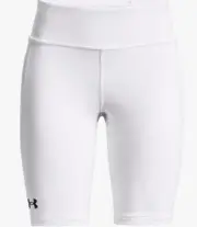 Under Armour Girls' Utility Slider 21 Shorts, White (100)/Black, Youth Small