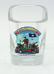 New Hampshire State Montage Square Shot Glass Glassware