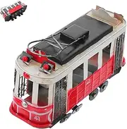 SUPVOX Bus Model: Old Fashioned Car Statue Vintage Iron Bus Model Toy - Farmhouse Style Vehicle Figurine Desk Decor Travel Souvenir for Collectors Shelf Decor