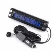 3 in 1 Car Clock Thermometer Voltmeter Inside Outside Temperature Voltage Alarm