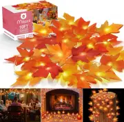 2 Pack Fall Garland Maple Leaf String Lights Thanksgiving Decorations: Total