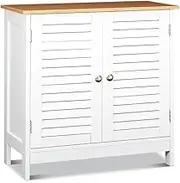 HelloFurniture Storage Cabinet 2 Doors Cupboard Organizer Multipurpose Wooden White