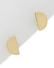 14K Italian Gold Polished Half Circle Studs