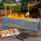Tabletop Fire Pit-Indoor Smores Fire Pit with 4 Extendable Marshmallow Forks-...