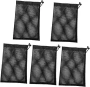 5pcs Mesh Golf Balls Bag Large Capacity Polyester Balls Carrying Pouch Easy Wash Store for Outdoor Golfing Equipment
