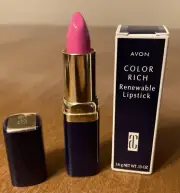 New in Box Vintage 1997 Avon Color Rich Renewable Lipstick .13oz Starlit Pink