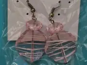 NEW Vintage Ethel and Myrtle Earrings • Beaded Pink Swirl • French Wire Dangle •