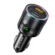 Bluetooth 5.3 FM Transmitter for Car, 38W PD&QC3.0 Dual USB Charging