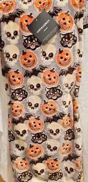 CYNTHIA ROWLEY HALLOWEEN RETRO BEISTLE STYLE FLEECE THROW BLANKET NWT