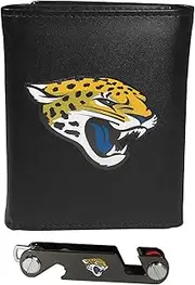 Siskiyou Sports NFL Jacksonville Jaguars Leather Tri-fold Wallet & Key Organizer, One Size, Black