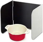 KS-042 Tempura Pot IH Gas Fire Compatible, Made in Japan, Red + Range Guard (N) Set