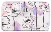 Vera Bradley Ultralight RFID Turnlock Wallet Anemone Watercolor NWT Pink