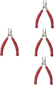 VALICLUD 4pcs Manicure Tools Cuticle Nail Trimming Polish Seniors Toe Cutter Art Trimmer for Manicure Exfoliation Treatment Tool Stainless Steel Red