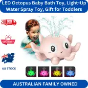 LED Octopus Baby Bath Toy, Light-Up Water Spray Toy, Gift for Toddlers Boys Girl