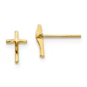 *BRAND NEW* 14k Yellow Gold Madi K Polished Cross Post Earrings