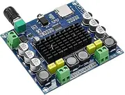 FSNEODYV Audio Amplifier Board， XH-A104 Digital Power Amplifier Board 2x50W Stereo Audio Amp Module DC 12-24V TF Card AUX Input Blue 92x85x20mm