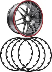 4PCS Car Rims Protectors Ring, Car Hub Protection Ring(16-21Inch), Nylon | Anti-Collision Scratch, Not Easy to Fall Off | General Car Models, 4 Colors/Available,17inch,Black