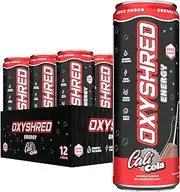 [EHP LABS] OxyShred Energy Drink - Sugar Free Energy Drinks with Amino Acids, Green Tea Extract, Vitamin C & L Carnitine - Carb Free, Calorie Free, Natural Caffeine, Cali Cola (12-Pack)