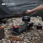 AU Foldable Camping Table Camping Tent Table Aluminium Alloy for BBQ (Black)