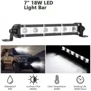 7inch 18W Slim LED Spot Work Light Bar Single Row OFFROAD DRIVING LAMP SUV ATV
