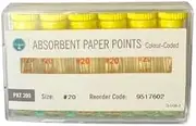 Absorbent Paper Points Colour Coded - 200 Points per Pack, #20, Ideal for Dental Use