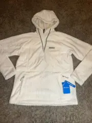 Women's Columbia Ruby Lake FS Hooded Half Zip Fleece Ivory Size Medium MSRP $70