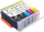 Supricolor Compatible Edible 650xl 651xl Ink Cartridges Replacement for Canon PIXMA MG5460 MG5560 MG7260 IP7260 IP8760 IX6860 MX726 MX926 Printer(5-Pack)