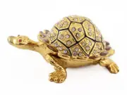 Big Sparkling Sea Turtle Fish Jewelry Trinket Box Decorative Collectible 02050