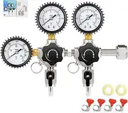 MRbrew CO2 Regulator Dual Output CGA-320 Keg Regulator, Draft Beer Regulator with 0-60 PSI Working Pressure & 0-3000 PSI Tank Pressure, Co2 Tank Pressure Regulator for Homebrewing