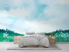 3D Landscape Watercolor Self-adhesive Removeable Wallpaper Wall Mural