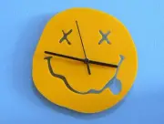 Smiley Silhouette (Yellow) - Wall Clock