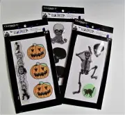 Halloween Pumpkins, Skeletons, Skulls Costume or treat bag Stickers Reflective