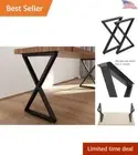 Heavy Duty Steel Table Legs - Protects Floor - Modern Design - Set of 2, 28