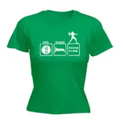 Eat Sleep Touchdown - Funny Novelty Womens T-Shirt T Shirt Tshirt