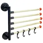 Wall Mounted Towel Hanger 180° Rotatable Storage Rack Towel Holder Bathroom