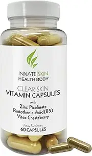 Innate Skin Health Body Clear Skin Vitamin Capsules w/Pantothenic Acid B5, Zinc Picolinate, Vitex Chasteberry by