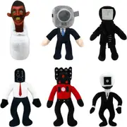 Skibidi Toilet 6pc 11" Plush Set - Speakerman, Cameraman & Bosses