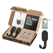 25 lb. 2 Drywall Black Hooks & 2 Extra Picture Hangers Heavyweight Hanging So...