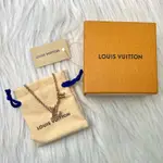 LOUIS VUITTON 路易威登 LV M00985 ICONIC BLUSH水鑽玫瑰金墜飾項鍊