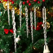 12/24pcs Christmas Droplet Icicle Ornaments DIY Hanging Xmas Tree Decor Party, Christmas Ice Decorations, Xmas Decorations