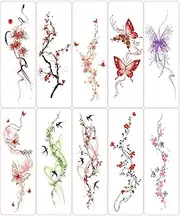 10 Sheets Colorful Arm Butterfly Flower Temporary Tattoo Sexy Leg Girl Washable Stickers