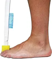 KMINA - Long Handled Foot Brush and Sponge, Cleaner for Shower, Reach Toe Washer, Feet Cleaning, Extra Handle (Includes Spare Parts)