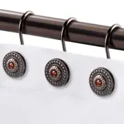 Bronze Shower Curtain Hooks Decorative Shower Curtain Rings for Bathroom Rust