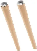 DOITOOL 2pcs Cardboard Document Mailing Tubes 3cm Id 2mm Thick Round Paper for Posters Drawings Business Office