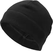 [X AUTOHAUX] Cycling Hat Keep Warm Ear Protection Hard Hat Liner Polar Fleece Fabric Black 27x18cm 1 Pcs