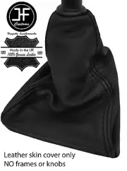 BLACK STITCHING TOP GRAIN REAL LEATHER GEAR GAITER FITS FIAT ULYSSE 2002-2010